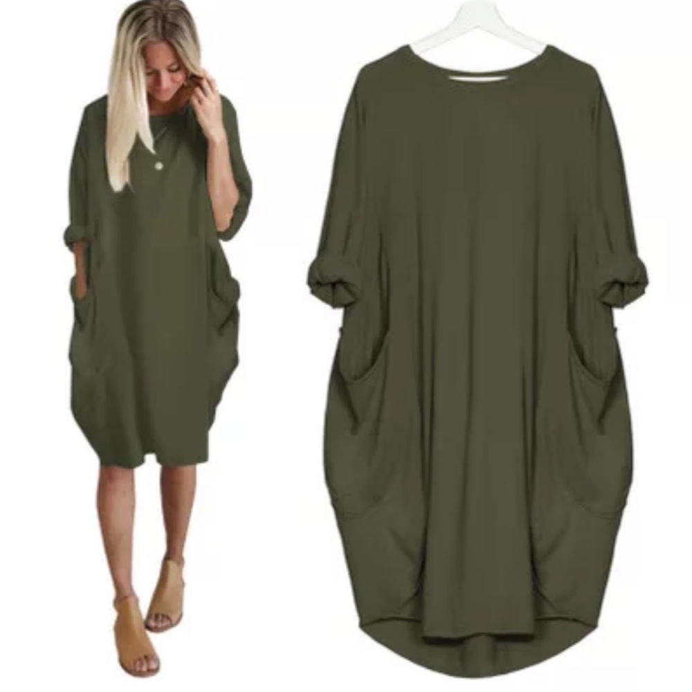 Long Sleeve Loose Tunic Dress